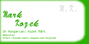 mark kozek business card